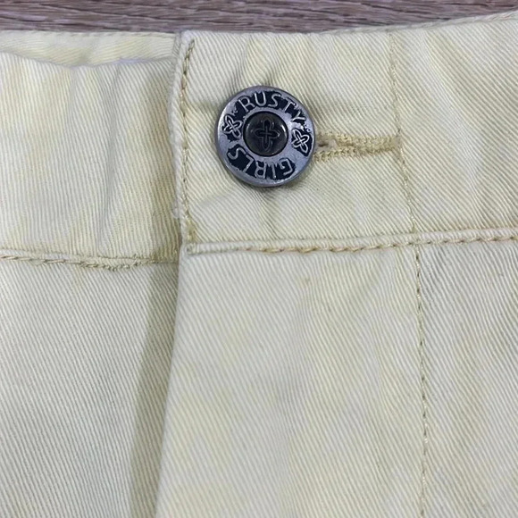 Rusty Vintage 90s Yellow Mini Skirt | Western Style, Side Slits, Cotton Size 7 - Picture 4 of 8